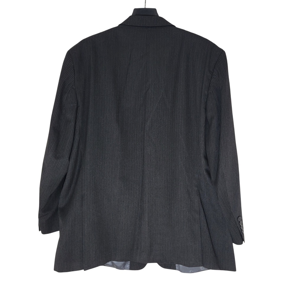 Perry Ellis Portfolio NWOT 50R Suit Modern Fit Pinstripe Black 2 Button Blazer - Picture 3 of 16